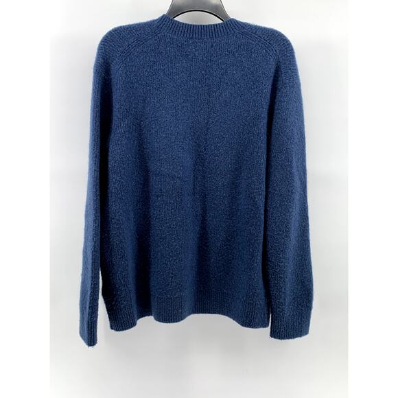 COS Women's Blue Knit Wool-Blend Relaxed-Fit Crewneck Long Sleeve Sweater SZ L - Picture 2 of 11